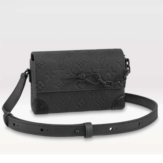 Louis Vuitton LV Unisex Steamer Wearable Wallet Black Embossed Cowhide Leather