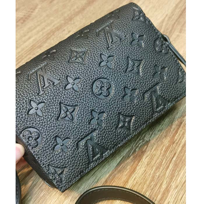 Louis Vuitton LV Unisex Steamer Wearable Wallet Black Embossed Cowhide Leather