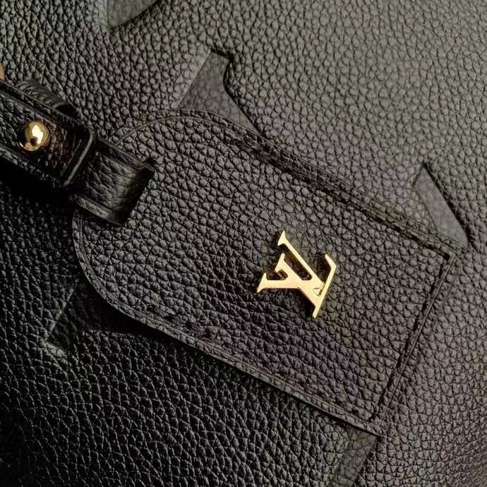 Louis Vuitton LV Women Trianon PM Bag Black Embossed Grained Cowhide Leather