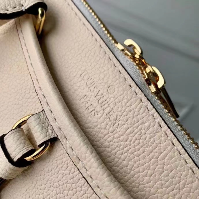 Louis Vuitton LV Women Trianon PM Bag Cream Embossed Grained Cowhide Leather