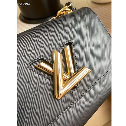Louis Vuitton LV Women Twist MM Black Epi Grained Cowhide Leather