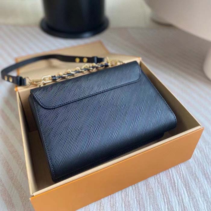Louis Vuitton LV Women Twist MM Black Epi Grained Cowhide Leather