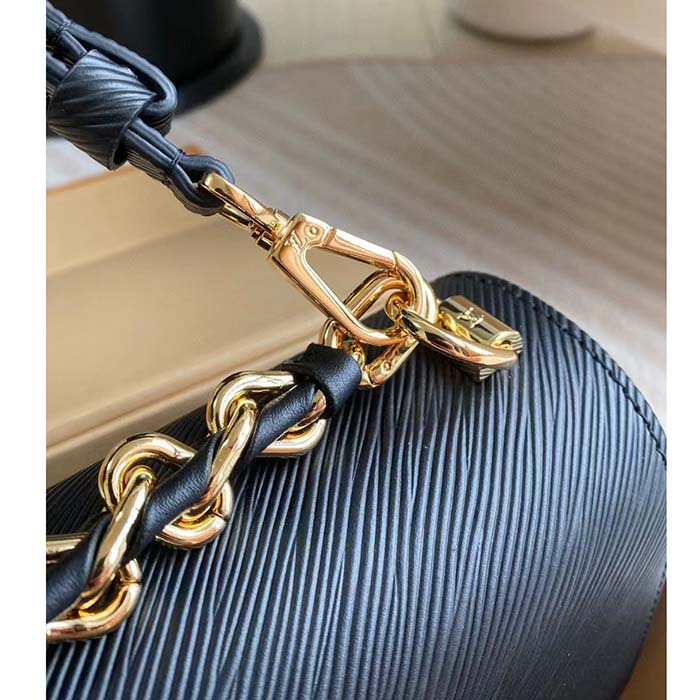 Louis Vuitton LV Women Twist MM Black Epi Grained Cowhide Leather