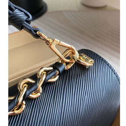 Louis Vuitton LV Women Twist MM Black Epi Grained Cowhide Leather