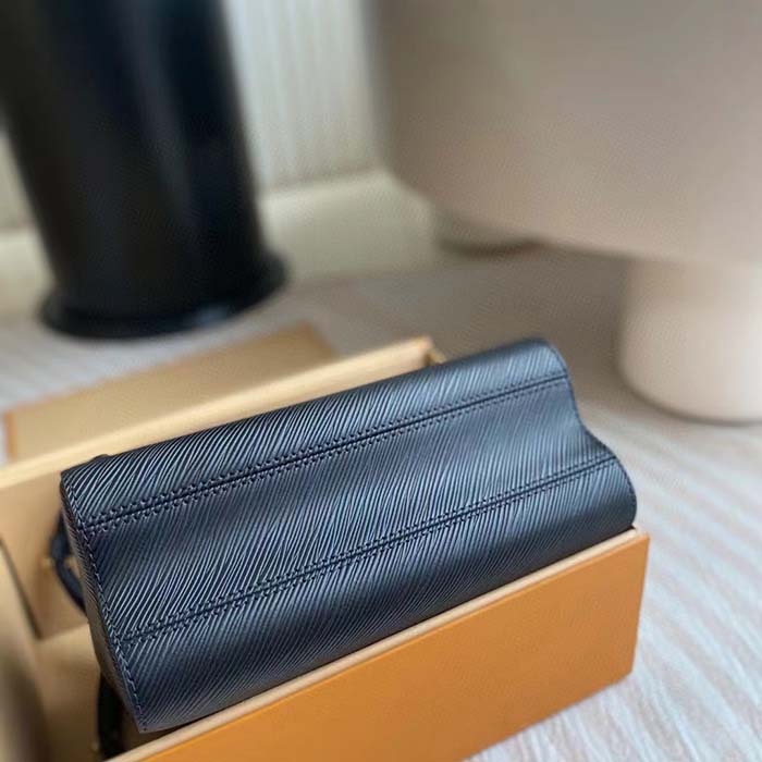 Louis Vuitton LV Women Twist MM Black Epi Grained Cowhide Leather Smooth-Cowhide Trim