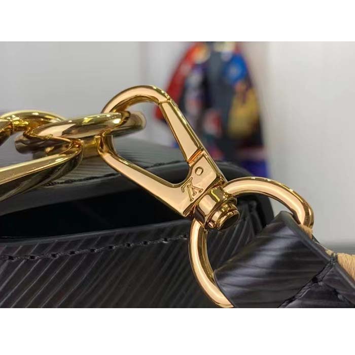 Louis Vuitton LV Women Twist MM Black Epi Grained Leather