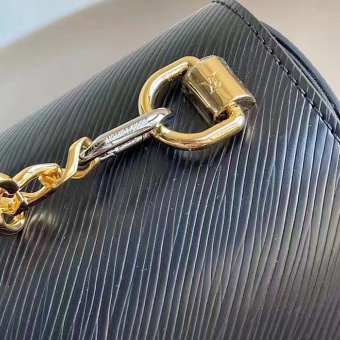Louis Vuitton LV Women Twist MM Black Epi Grained Leather Cowhide Lock