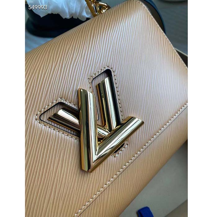 Louis Vuitton LV Women Twist MM Camel Light Brown Epi Grained Cowhide Leather