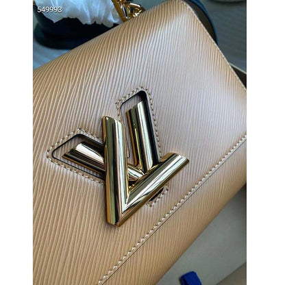 Louis Vuitton LV Women Twist MM Camel Light Brown Epi Grained Cowhide Leather
