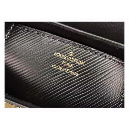 Louis Vuitton LV Women Twist MM Handbag Black Epi Grained Leather
