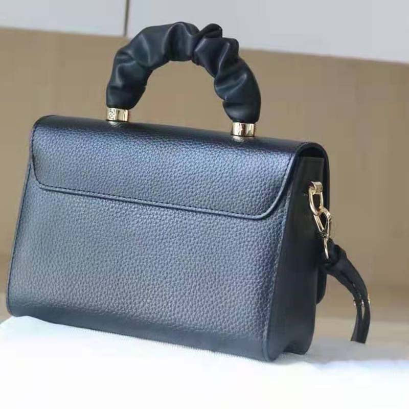 Louis Vuitton LV Women Twist MM Handbag Black Taurillon Leather Smooth Calfskin
