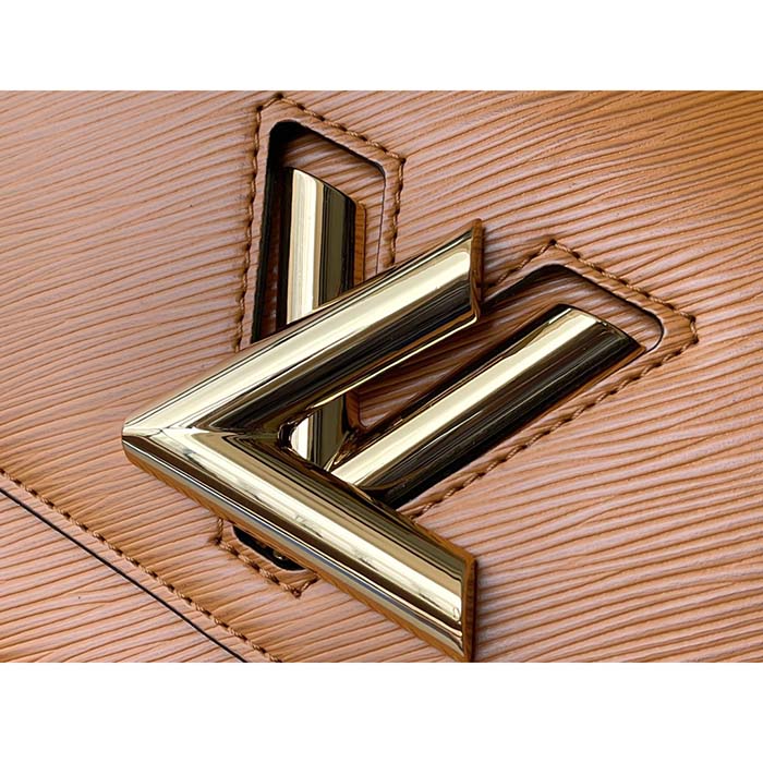 Louis Vuitton LV Women Twist MM Handbag Brown Epi Grained Cowhide Leather
