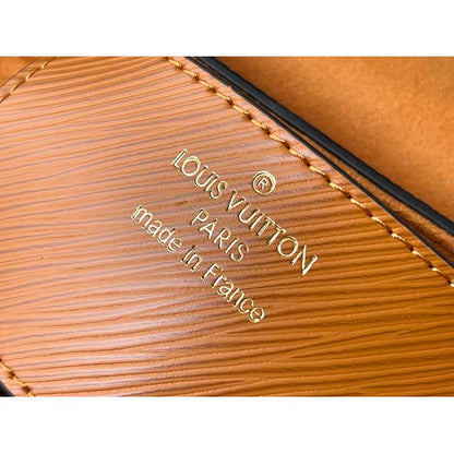 Louis Vuitton LV Women Twist MM Handbag Brown Epi Grained Cowhide Leather
