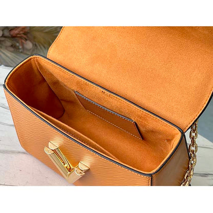 Louis Vuitton LV Women Twist MM Handbag Brown Epi Grained Cowhide Leather