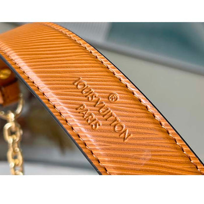 Louis Vuitton LV Women Twist MM Handbag Brown Epi Grained Cowhide Leather