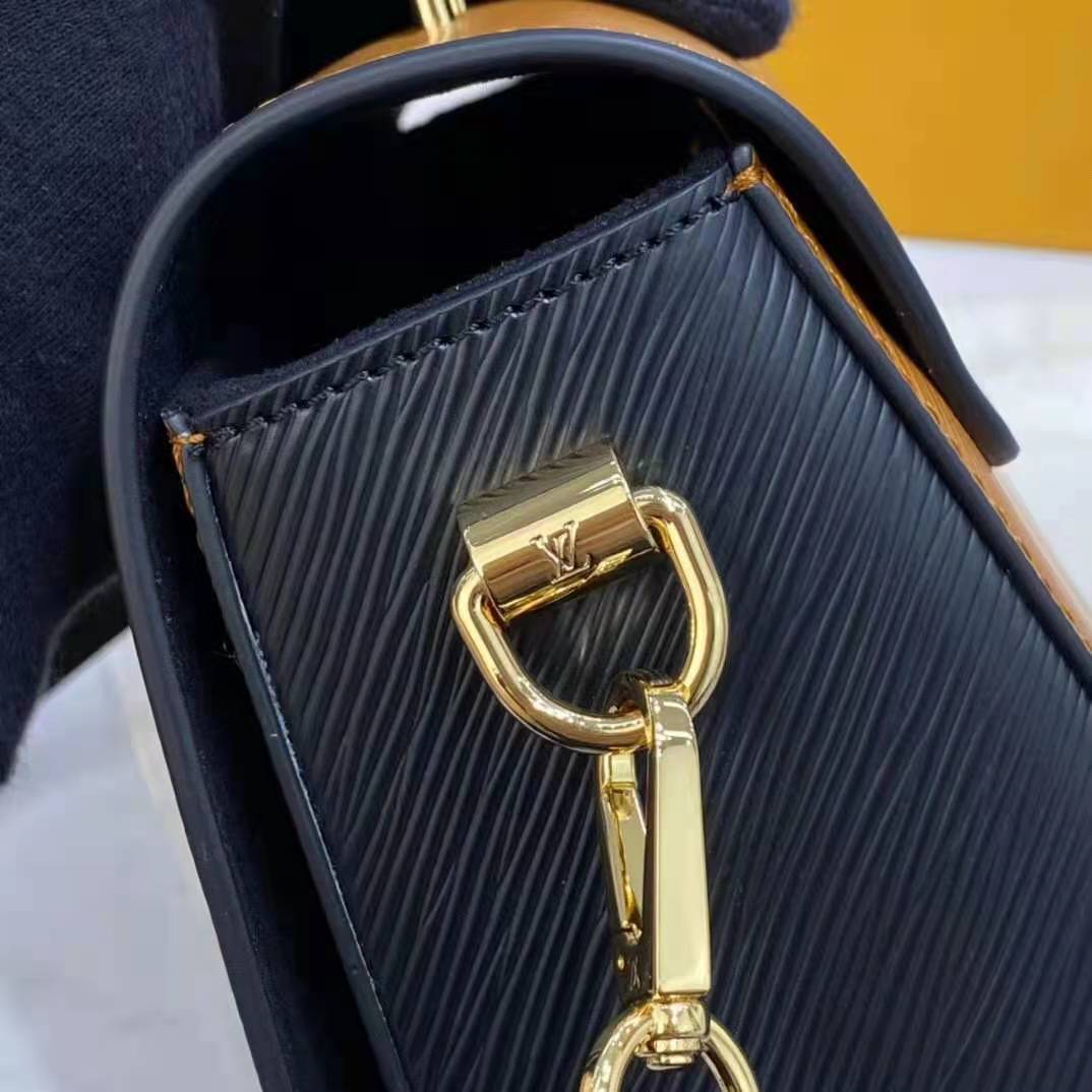 Louis Vuitton LV Women Twist MM Handbag Gold Cipango Epi Grained
