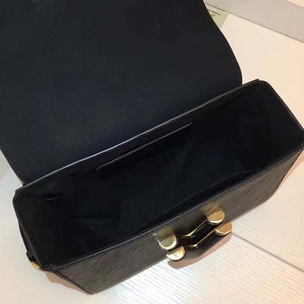 Louis Vuitton LV Women Twist MM Handbag M57517 in Grained Epi Calfskin-Black