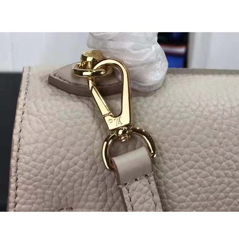 Louis Vuitton LV Women Twist One Handle BB Handbag Greige Grey Taurillon