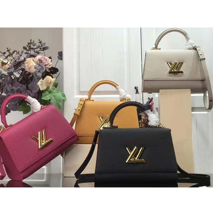 Louis Vuitton LV Women Twist One Handle BB Handbag Greige Grey Taurillon