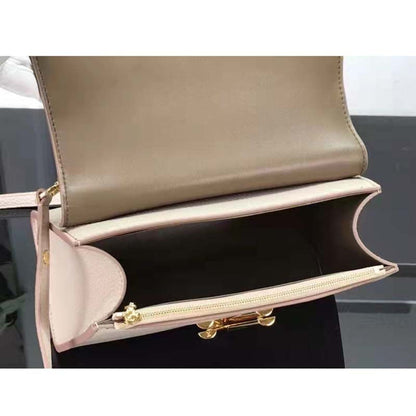 Louis Vuitton LV Women Twist One Handle BB Handbag Greige Grey Taurillon