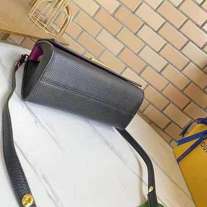 Louis Vuitton LV Women Twist One Handle PM Handbag Black Taurillon Cowhide