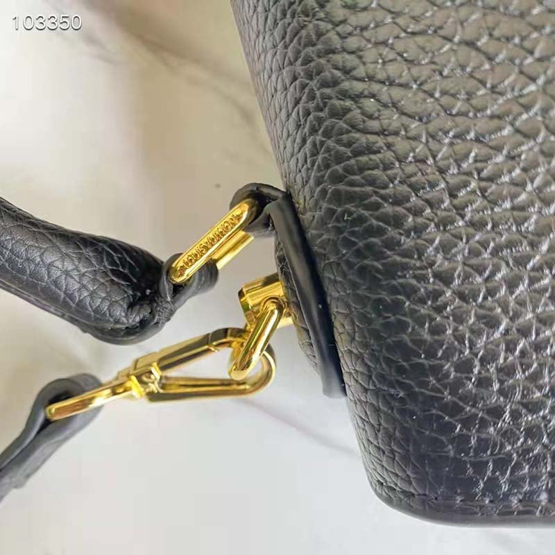 Louis Vuitton LV Women Twist One Handle PM Handbag Black Taurillon Cowhide