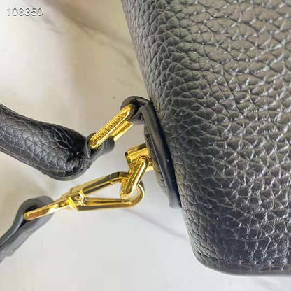 Louis Vuitton LV Women Twist One Handle PM Handbag Black Taurillon Cowhide
