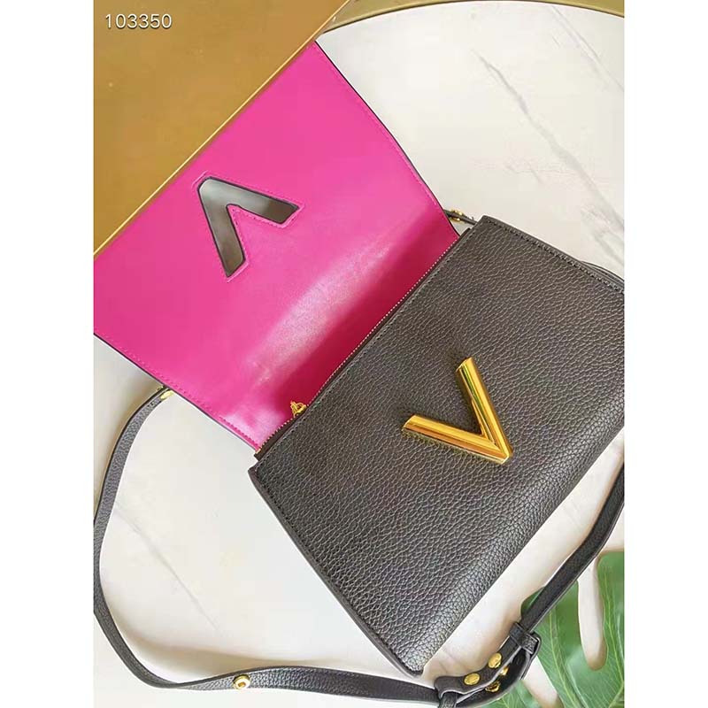 Louis Vuitton LV Women Twist One Handle PM Handbag Black Taurillon Cowhide