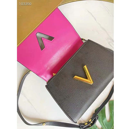 Louis Vuitton LV Women Twist One Handle PM Handbag Black Taurillon Cowhide
