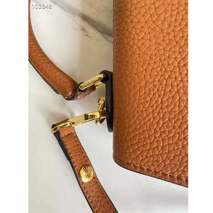 Louis Vuitton LV Women Twist One Handle PM Handbag Brown Taurillon Cowhide