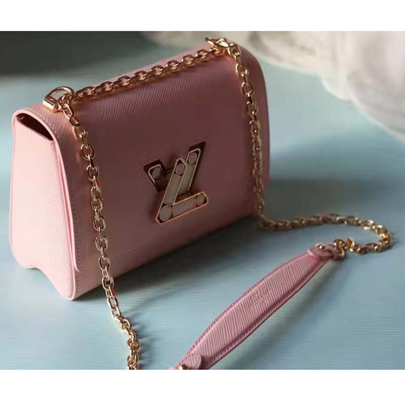 Louis Vuitton LV Women Twist PM Handback Rose Jasmin Epi Cowhide Leather