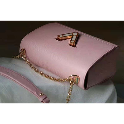 Louis Vuitton LV Women Twist PM Handback Rose Jasmin Epi Cowhide Leather