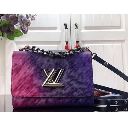 Louis Vuitton LV Women Twist PM Handbag Blue Epi Grained Cowhide Leather