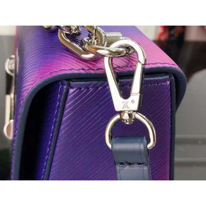 Louis Vuitton LV Women Twist PM Handbag Blue Epi Grained Cowhide Leather