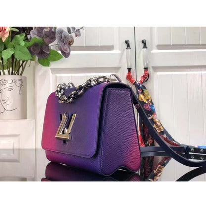 Louis Vuitton LV Women Twist PM Handbag Blue Epi Grained Cowhide Leather