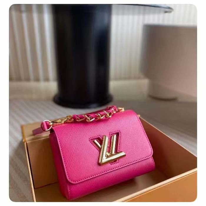 Louis Vuitton LV Women Twist PM Rose Miami Pink Epi Grained Cowhide Leather