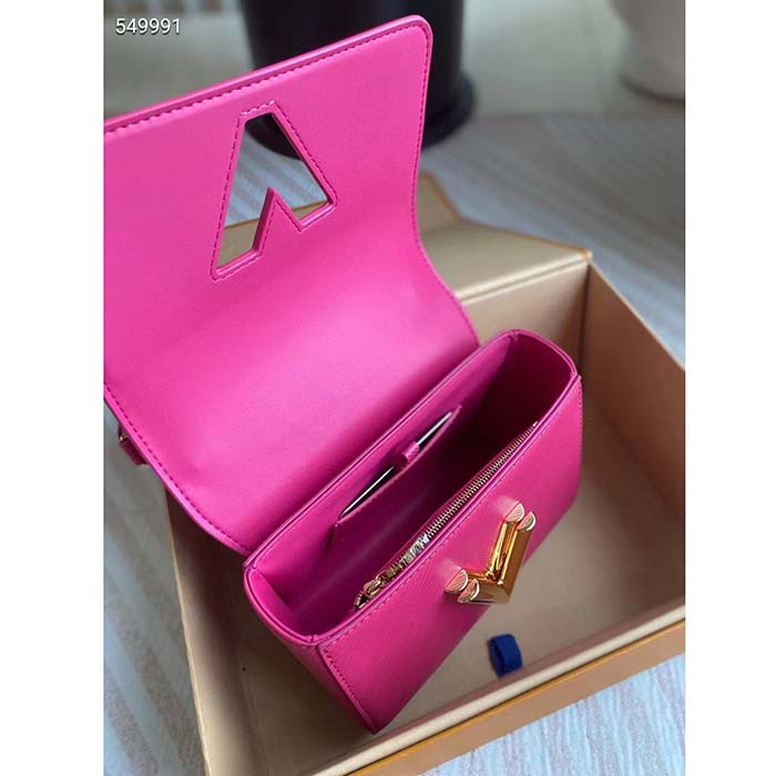 Louis Vuitton LV Women Twist PM Rose Miami Pink Epi Grained Cowhide Leather
