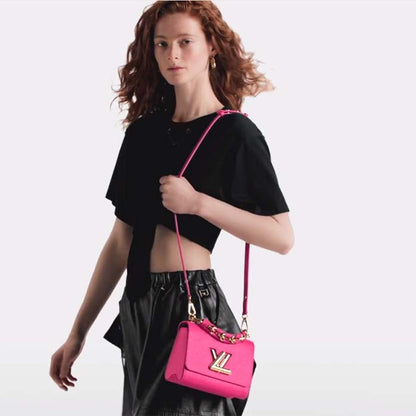 Louis Vuitton LV Women Twist PM Rose Miami Pink Epi Grained Cowhide Leather