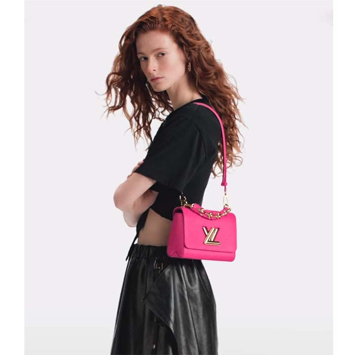 Louis Vuitton LV Women Twist PM Rose Miami Pink Epi Grained Cowhide Leather