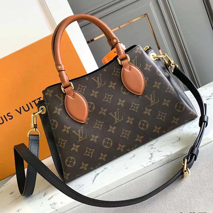 Louis Vuitton LV Women Vendôme MM Black Cowhide Leather Monogram Coated Canvas