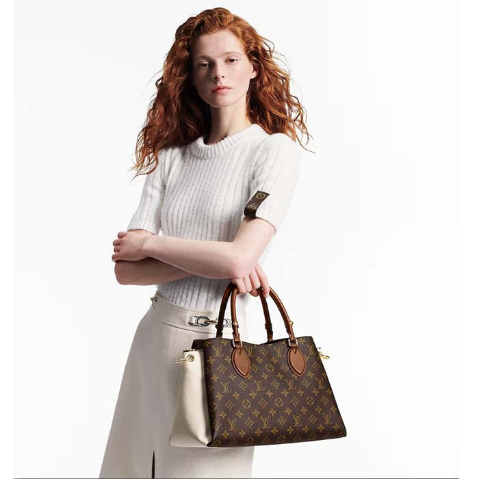 Louis Vuitton LV Women Vendôme MM Cream Monogram Coated Canvas Cowhide Leather