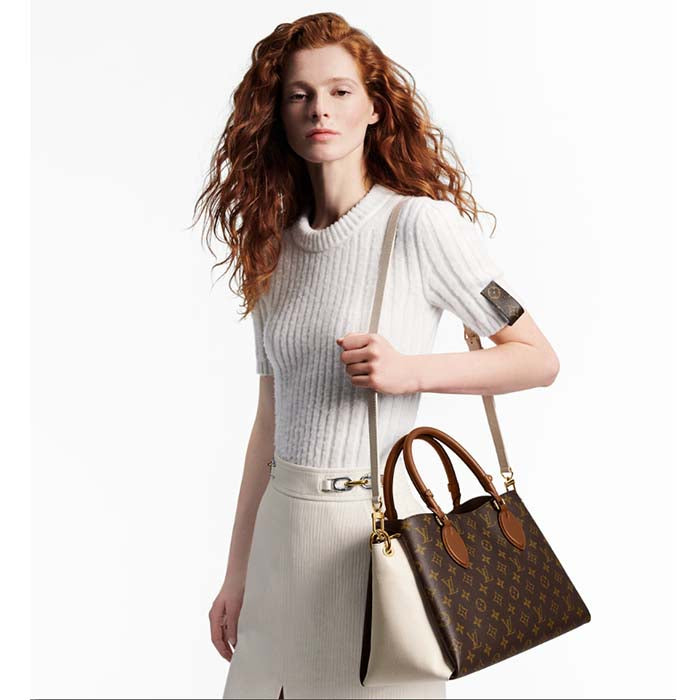 Louis Vuitton LV Women Vendôme MM Cream Monogram Coated Canvas Cowhide Leather