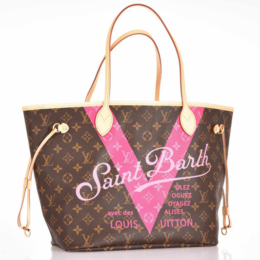 Louis Vuitton Saint Barth Neverfull Rose Ballerine Tote Stunning Limited