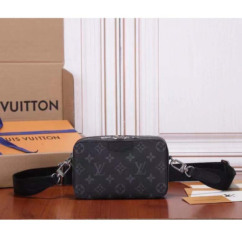Louis Vuitton Unisex LV Alpha Wearable Wallet Grey Monogram Eclipse Coated Canvas