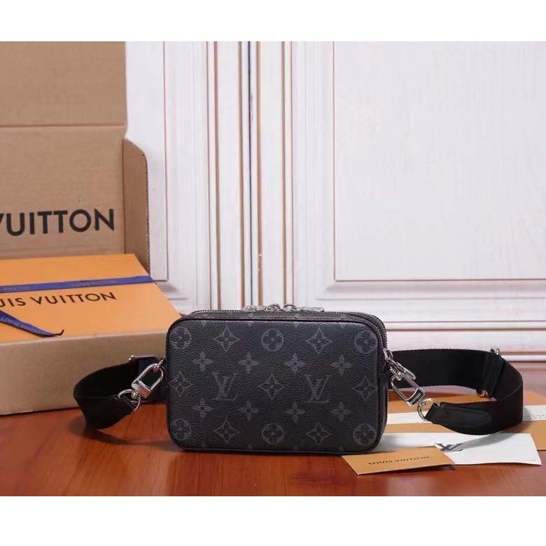 Louis Vuitton Unisex LV Alpha Wearable Wallet Grey Monogram Eclipse Coated Canvas