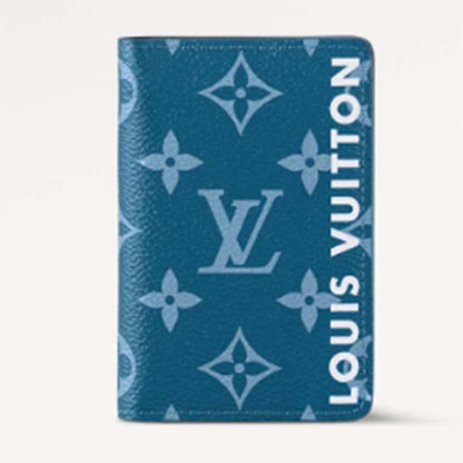 Louis Vuitton Unisex LV Pocket Organizer Atlantic Blue Monogram Coated Canvas