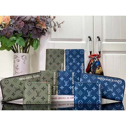 Louis Vuitton LV Unisex Slender Wallet Atlantic Blue Monogram Coated Canvas