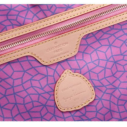 Louis Vuitton Unisex LV x YK Neverfull MM Monogram Coated Canvas Pumpkin Print