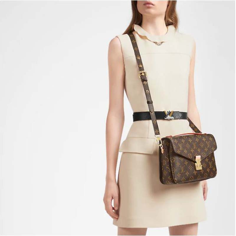 Louis Vuitton Unisex Pochette Métis Bag Monogram Coated Canvas Natural Cowhide