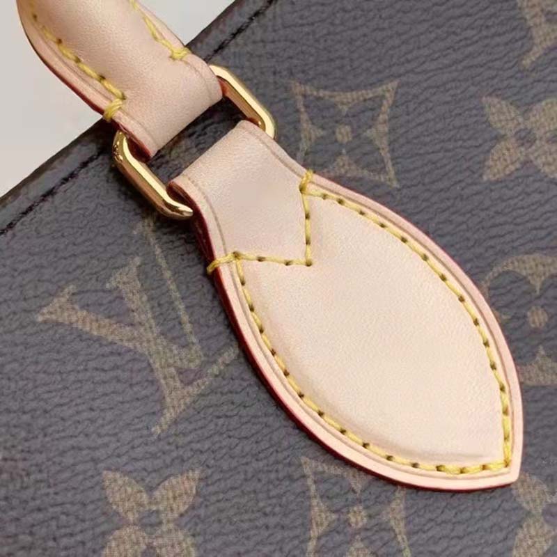 Louis Vuitton Unisex Sac Plat MM Handbag Monogram Coated Canvas Textile Lining